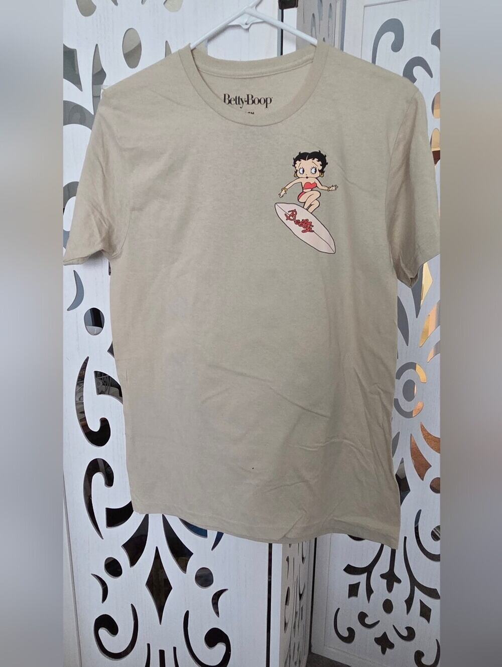 Betty Boop Maliboop Graphic T-Shirt Small S Gray Surf Surfing California Tee
